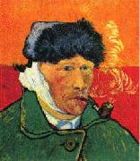 Vincent Van Gogh Self Portrait with Bandaged Ear and Pipe painting